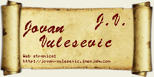 Jovan Vulešević vizit kartica